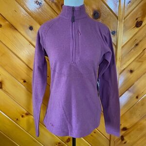 Outdoor Research Women's NWT Fleece Soleil Pullover M 1/2 Zip Purple Mock Neck